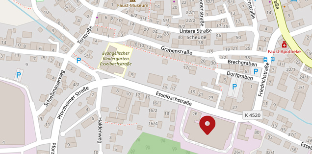 Firmensitz auf der Landkarte